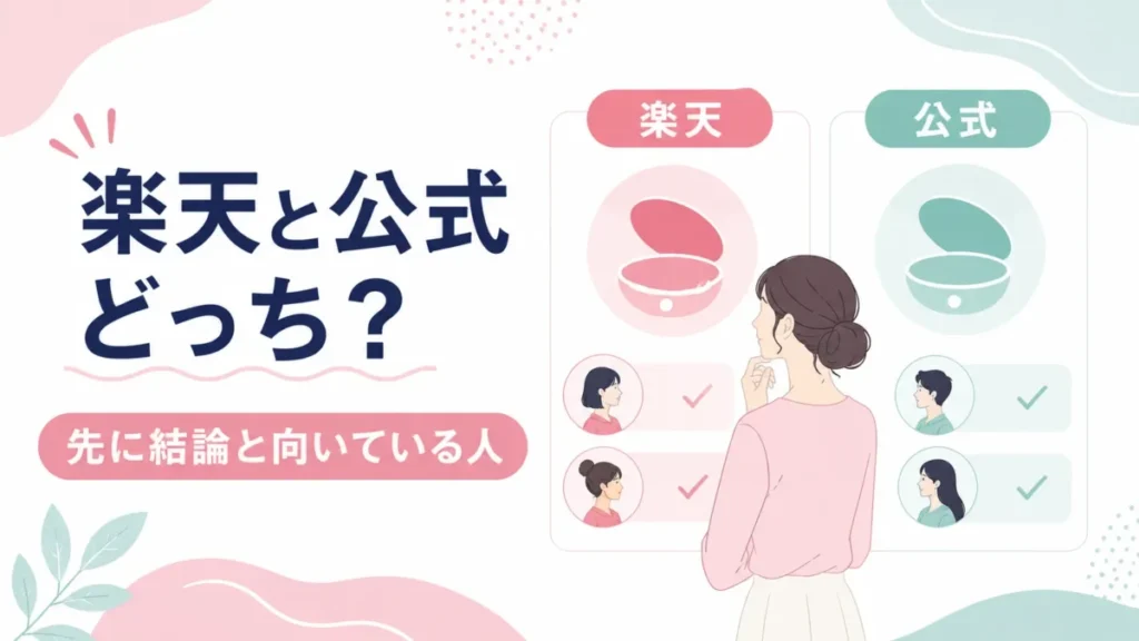 ケノンを楽天と公式のどちらで買うか、向いている人の違いを整理する比較図