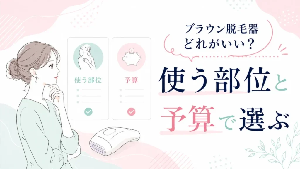 使う部位と予算の2軸からブラウン脱毛器の選び方を考える記事内図解