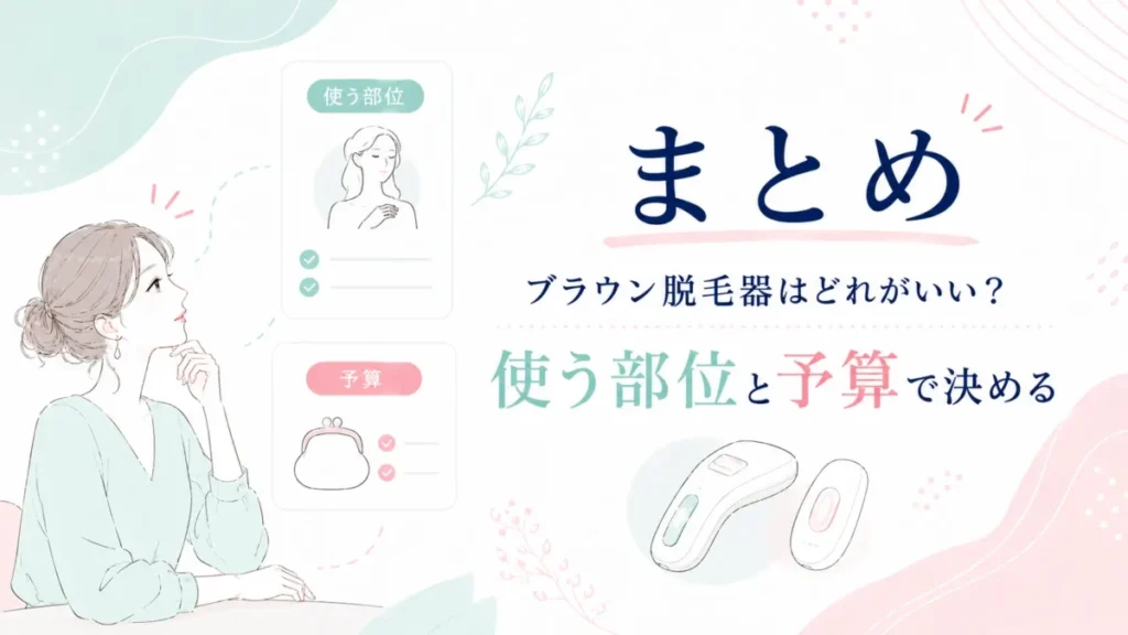 使う部位と予算を軸にブラウン脱毛器の選び方を整理したまとめ図解