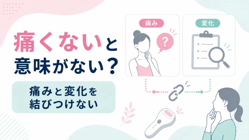 痛みの有無と変化を結びつけず、別々に考える視点を示す図解