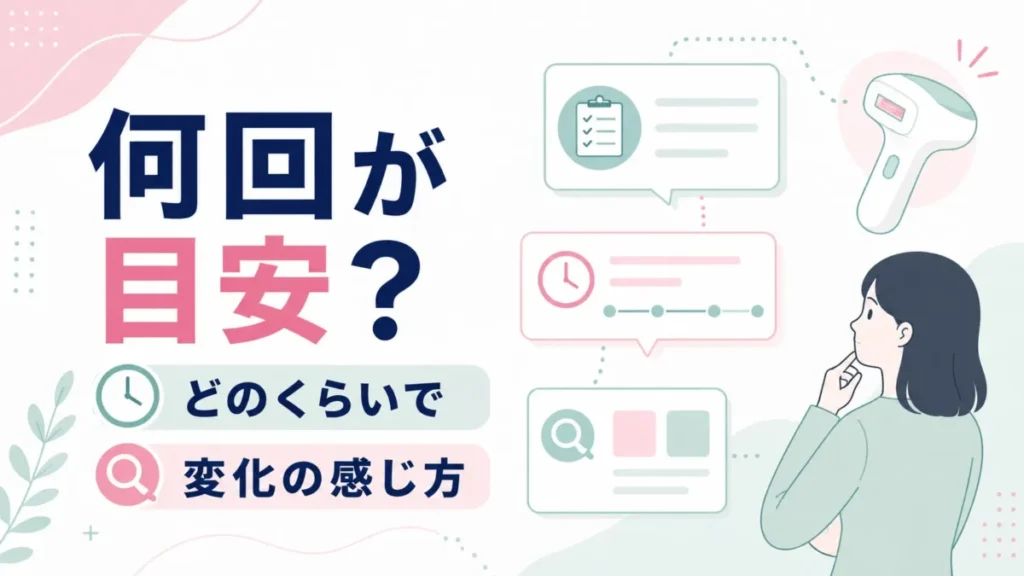 ケノンの回数の目安と変化の感じ方をカード形式で整理する図解