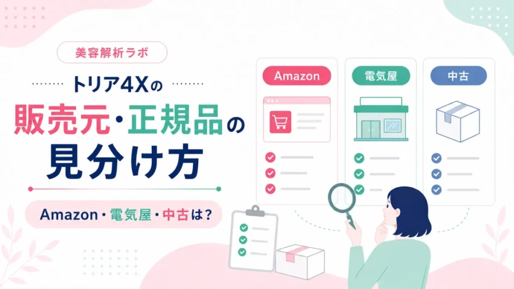 トリア4Xの販売元や購入先の確認ポイントを整理した比較図