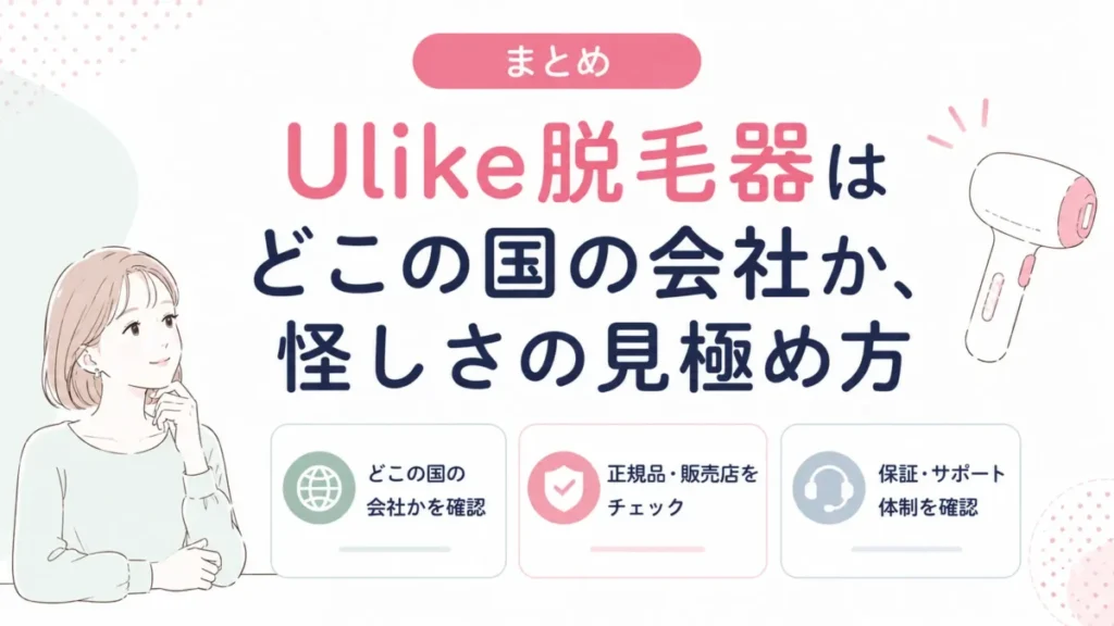 Ulike脱毛器の会社情報と購入前の確認ポイントをまとめた図解