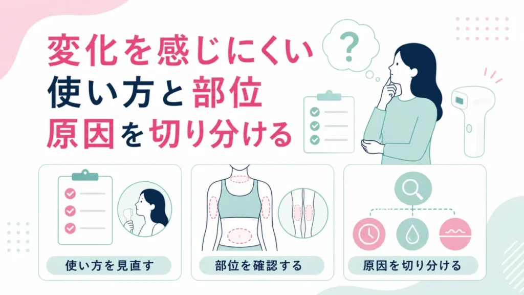 Ulikeで変化を感じにくい使い方や部位の原因を切り分ける図解