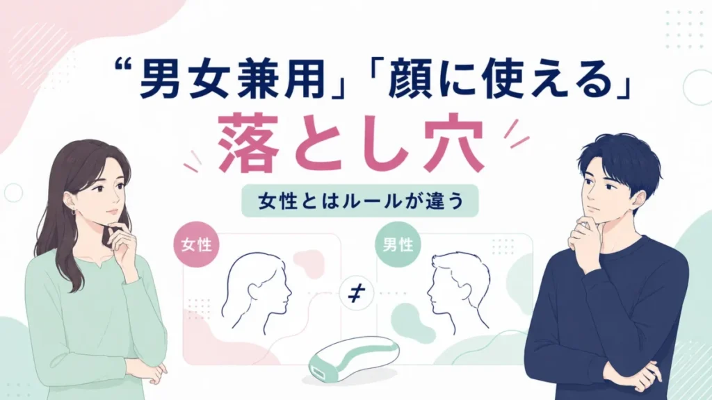 男女兼用や顔に使える表示の見方と女性との違いを整理する図解