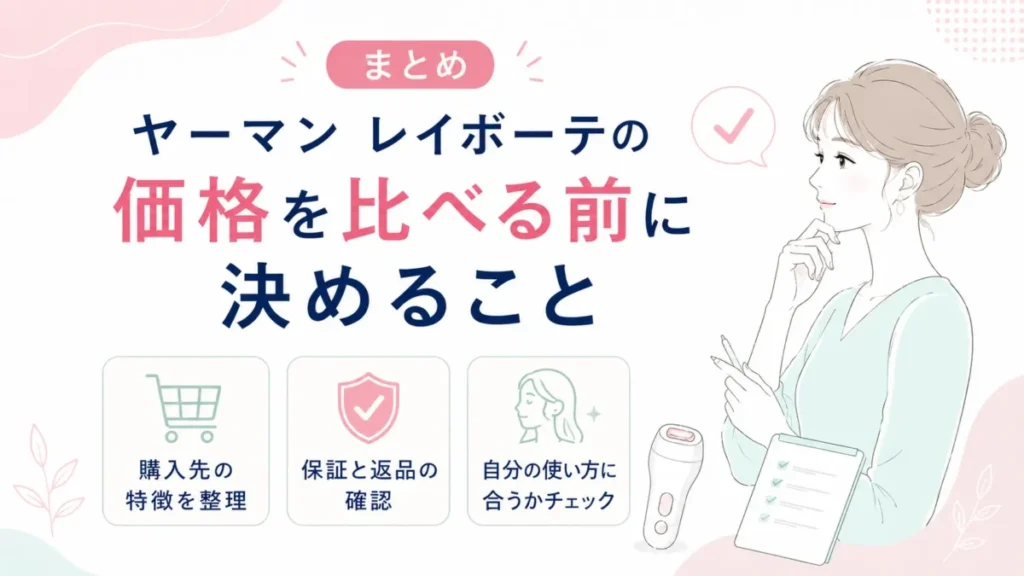 レイボーテの価格比較前に購入先や条件を整理するまとめ図