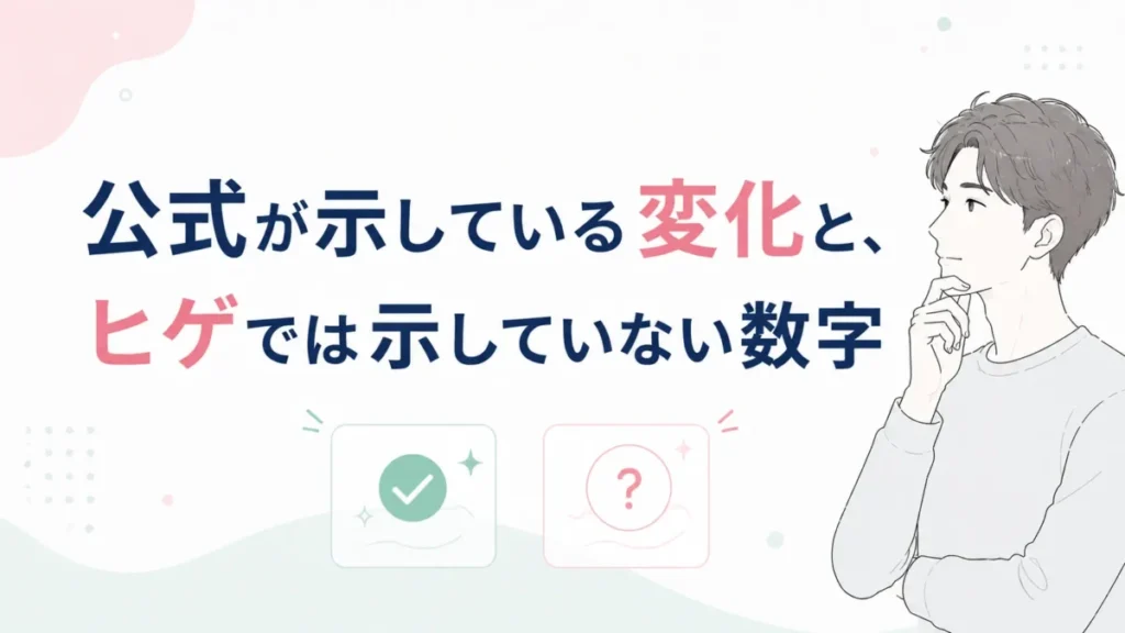 公式が示す変化とヒゲでは明示されていない数字を区別する記事内図解
