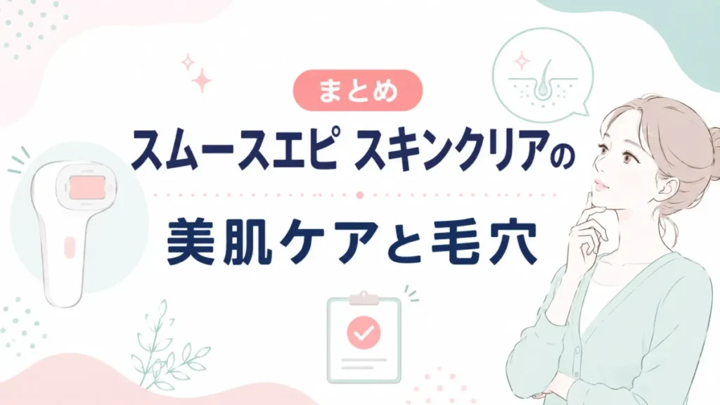 スムースエピ スキンクリアの美肌ケアと毛穴を振り返るまとめ図